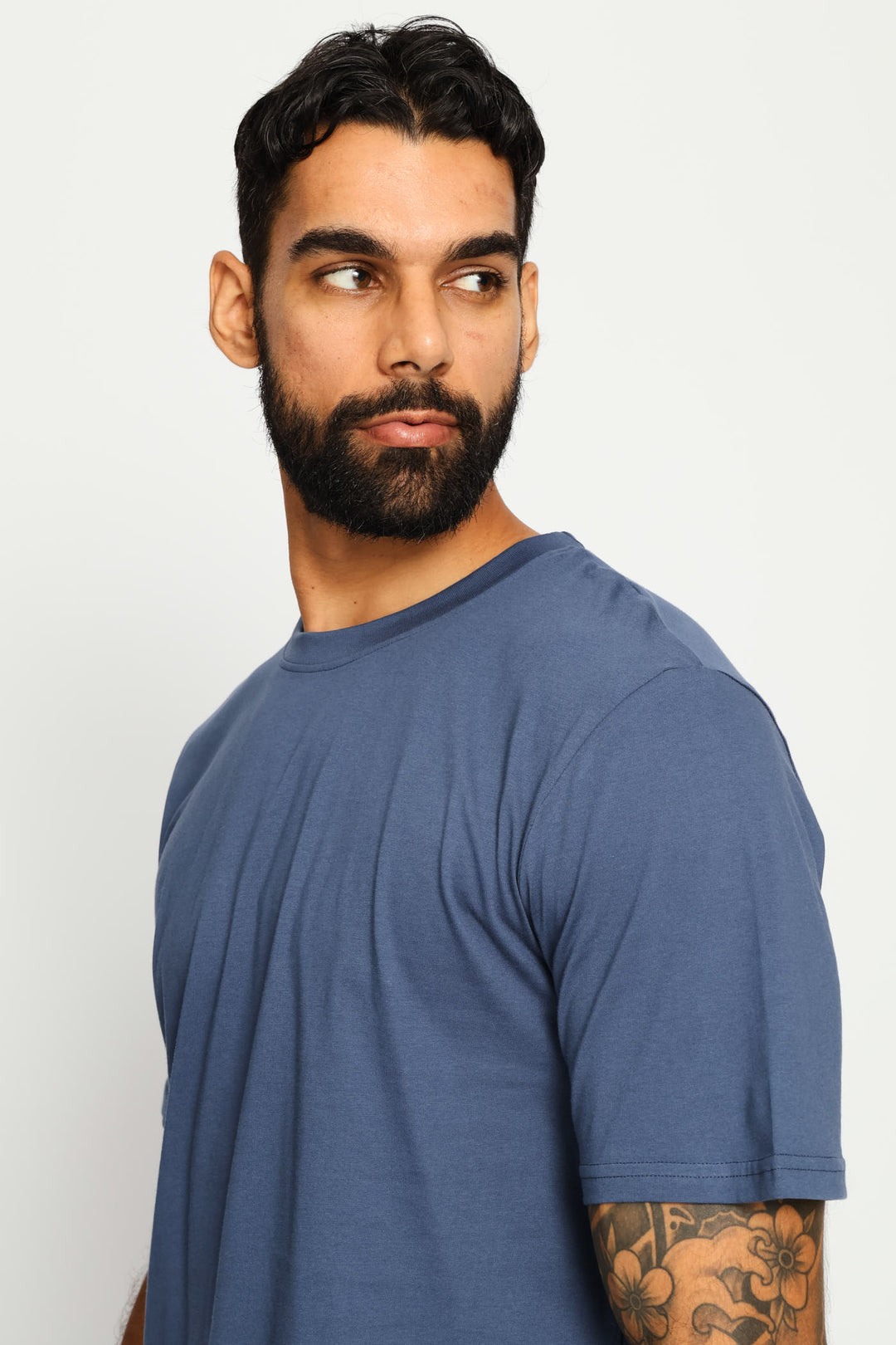 Plain Crew Tee - Steel Blue