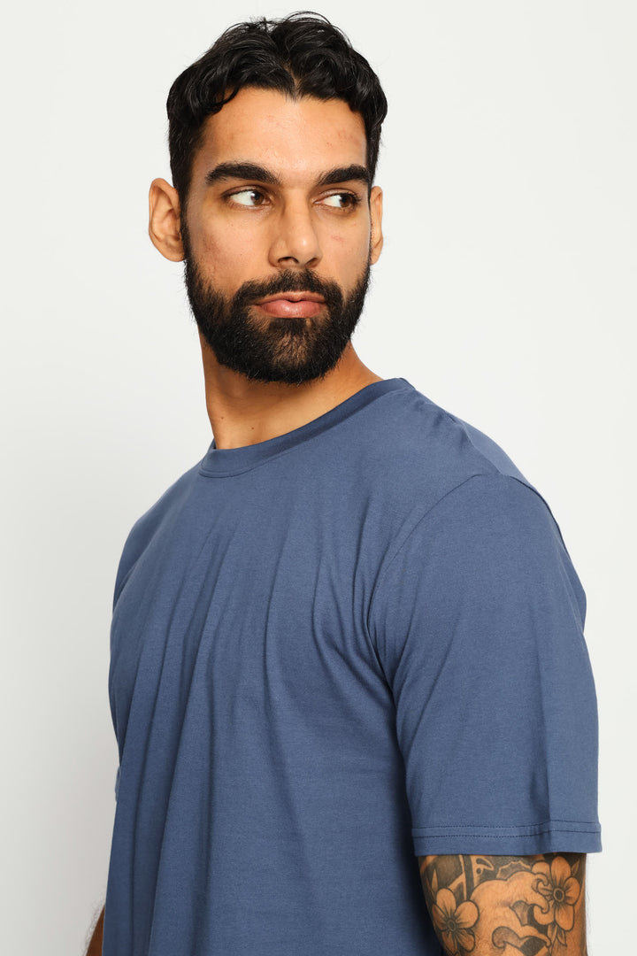 Plain Crew Tee - Steel Blue