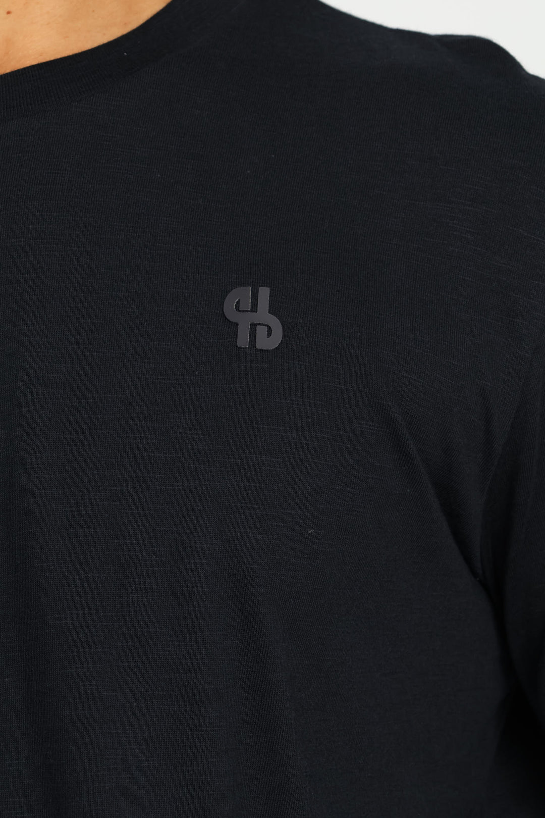 Long Sleeve Slub Crew Top - Navy