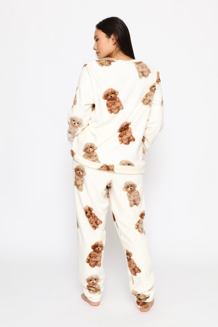 Cosy Labradoodle Top & Jogger Set - Cream
