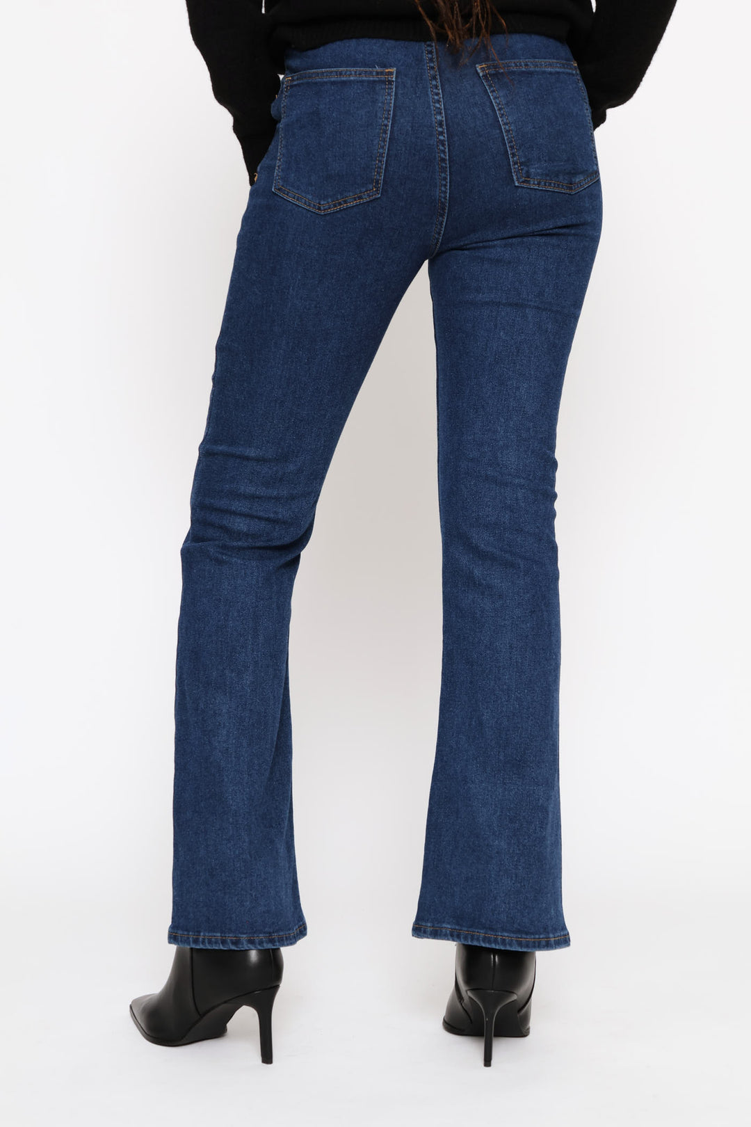 Hi-Rise Pinched Seam Boot Leg Jean - Medium Wash