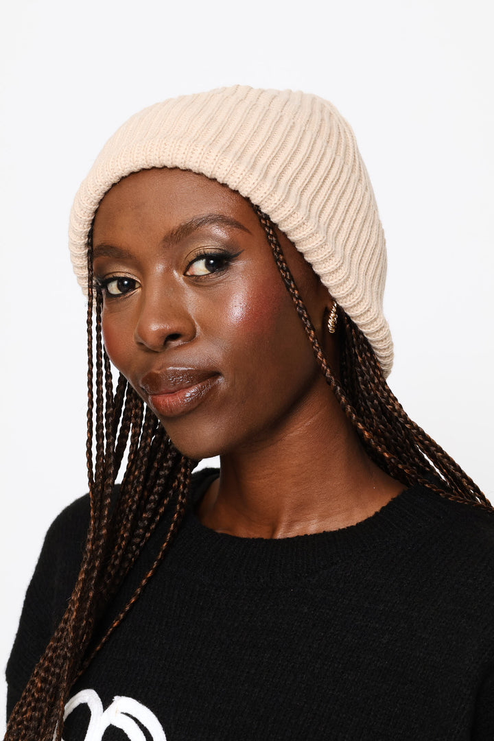 Turn Up Beanie & Glove Set - Oatmeal