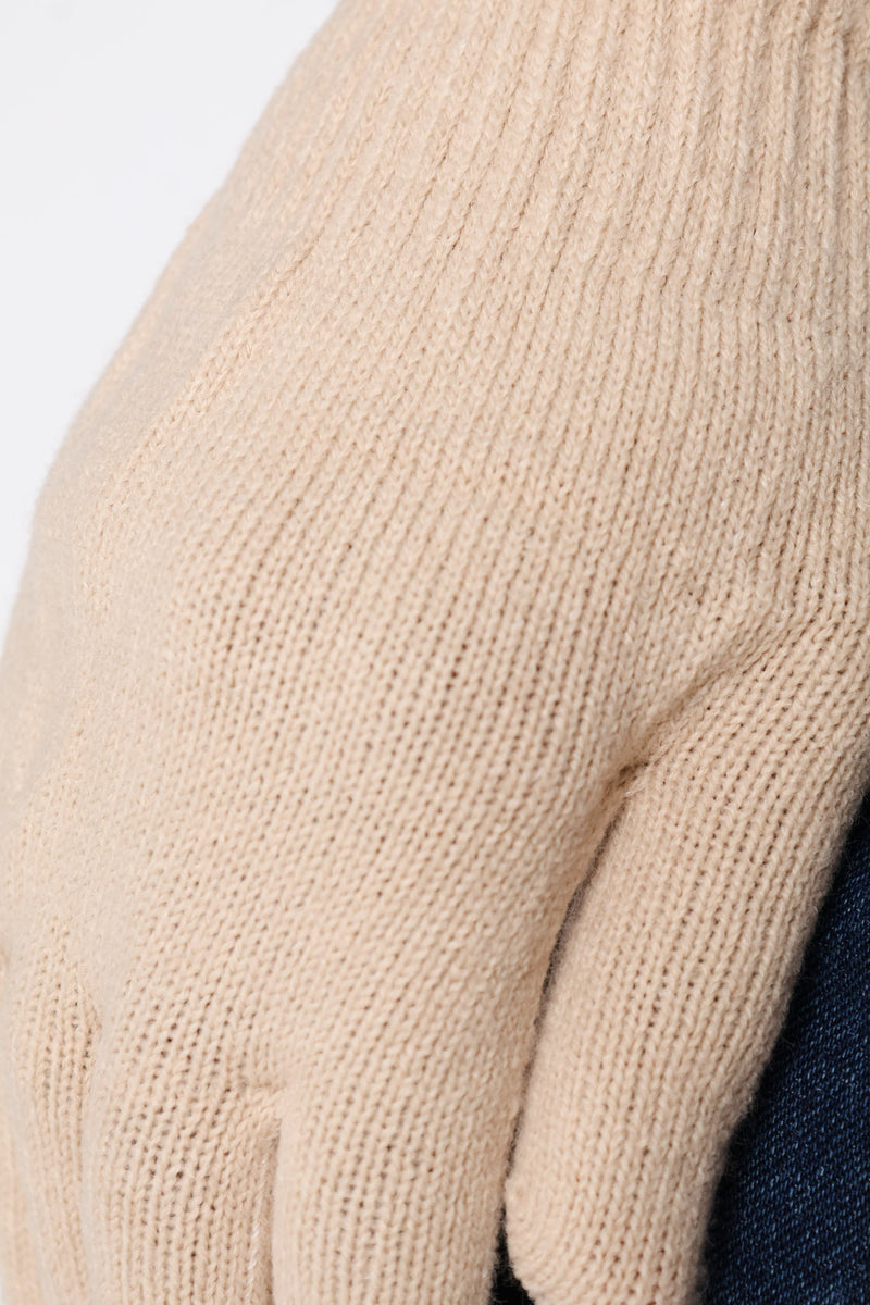 Turn Up Beanie & Glove Set - Oatmeal