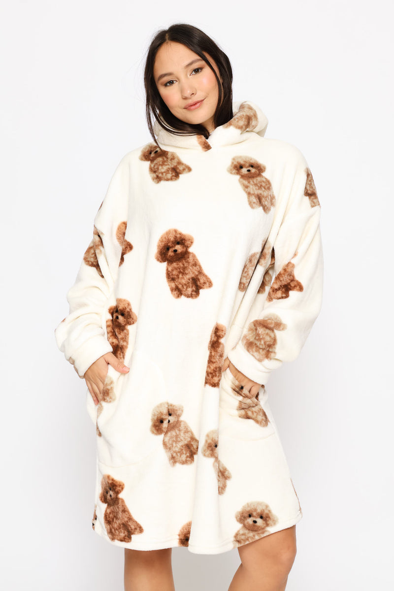 Labradoodle Oversized Snuggie - Cream
