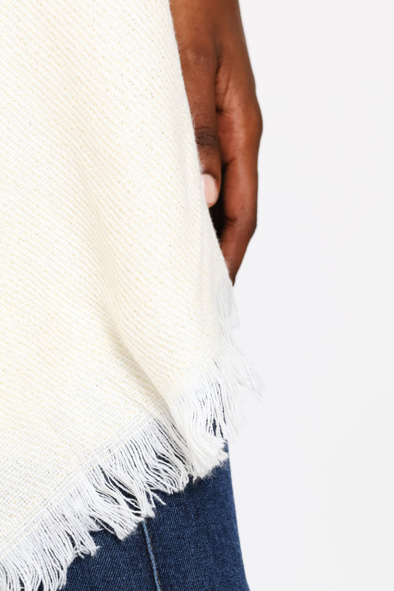 Lurex Scarf-82X172Cm - Cream