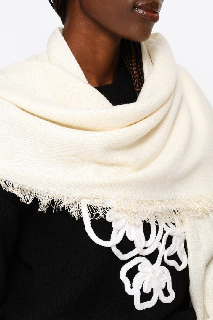 Lurex Scarf-82X172Cm - Cream