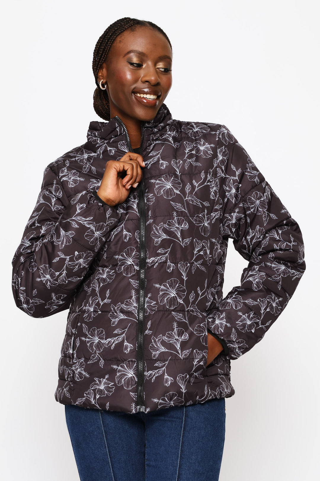 Classic Puffer Jacket - Black/White