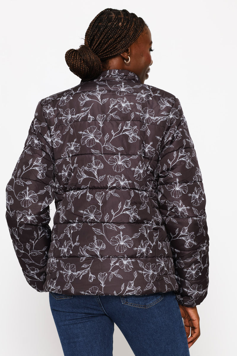Classic Puffer Jacket - Black/White