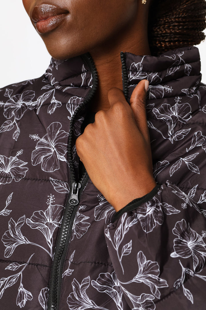 Classic Puffer Jacket - Black/White