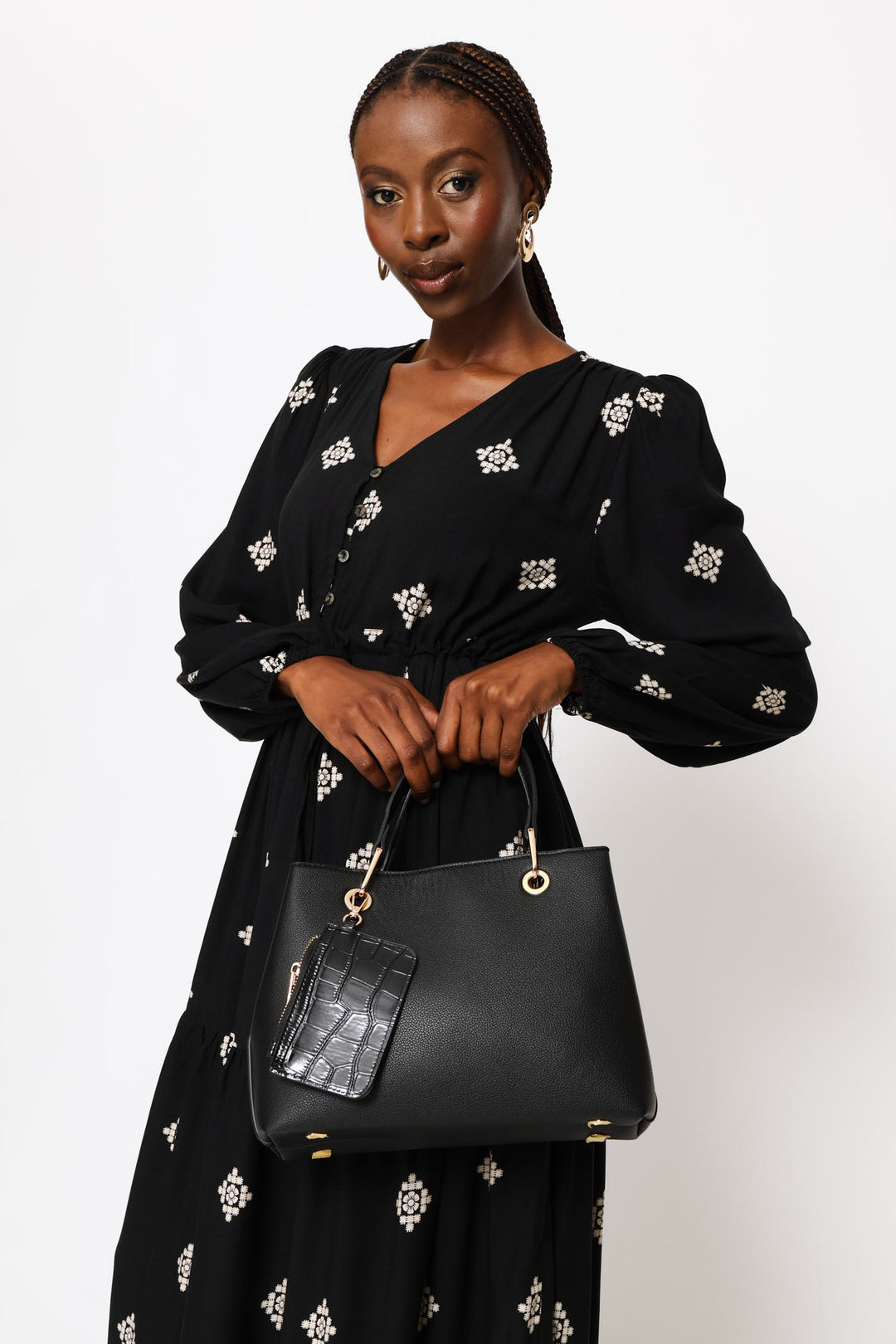 Tote With Detachable Purse - Black