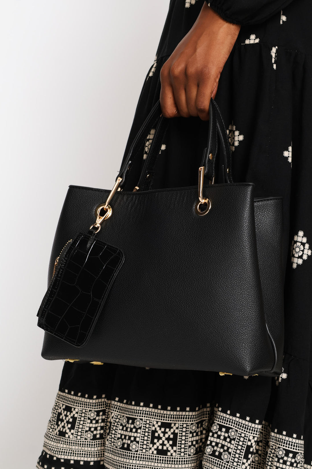 Tote With Detachable Purse - Black