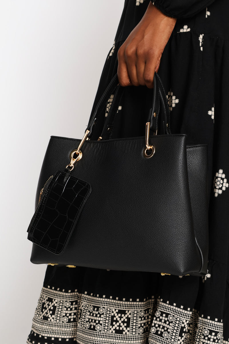 Tote With Detachable Purse - Black