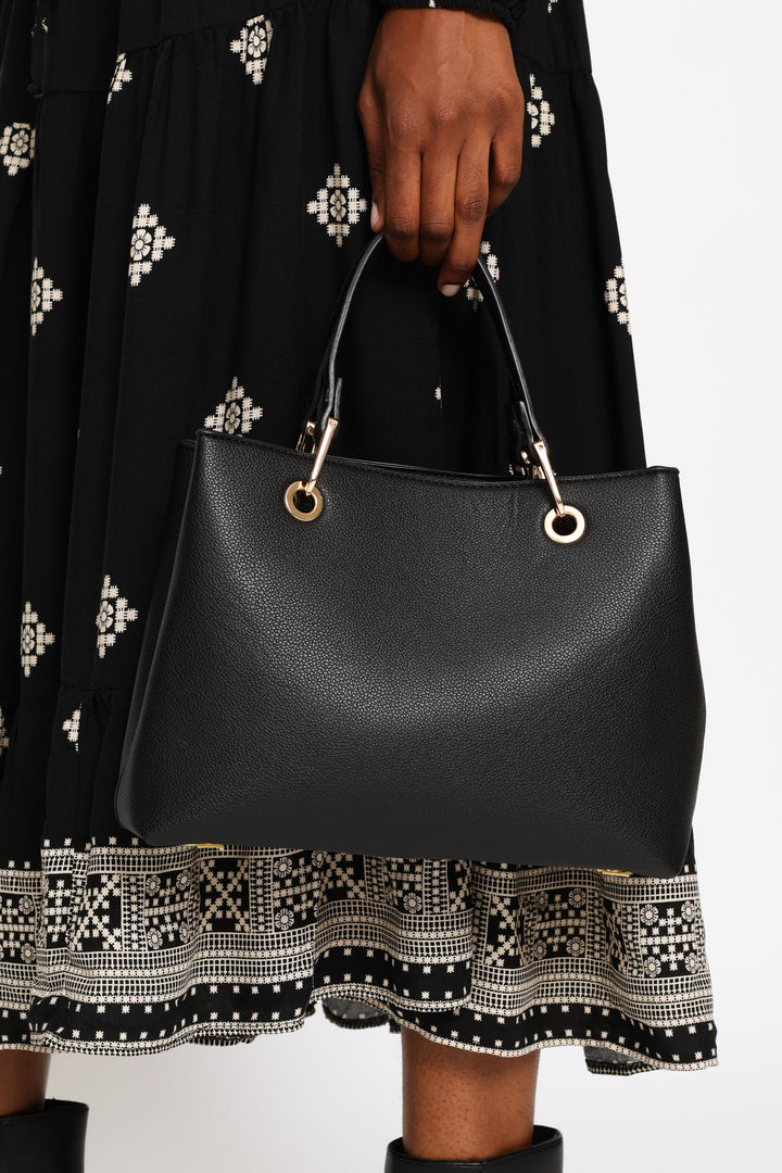 Tote With Detachable Purse - Black