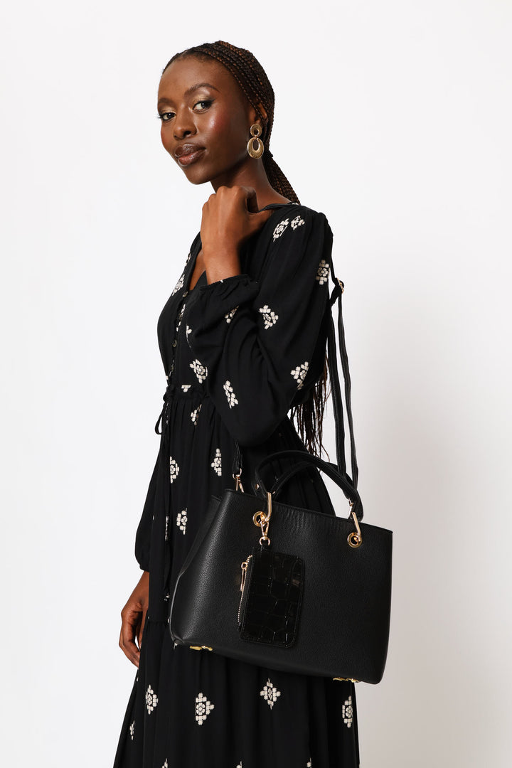 Tote With Detachable Purse - Black