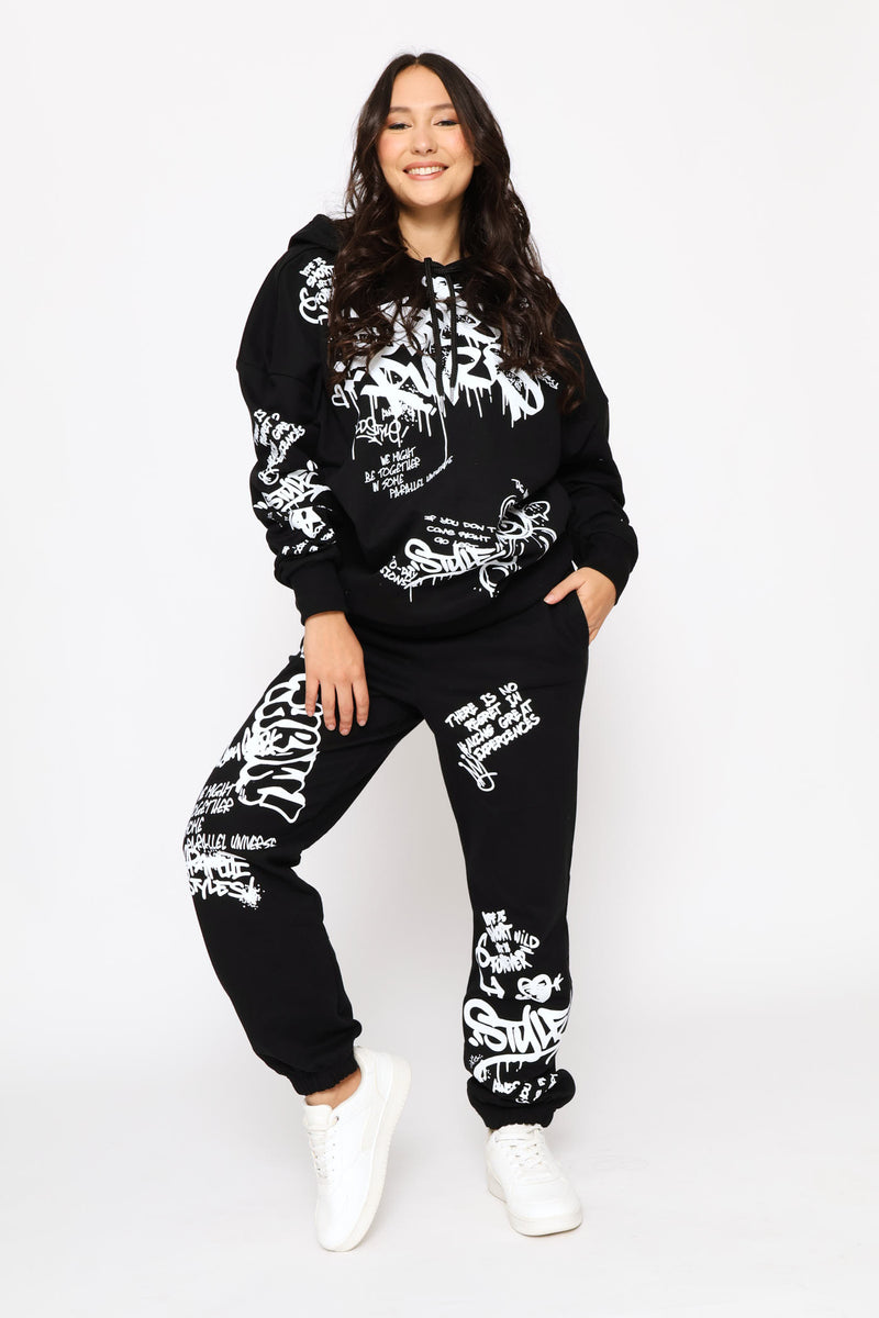 Street Rules Oversized Hoody - Black