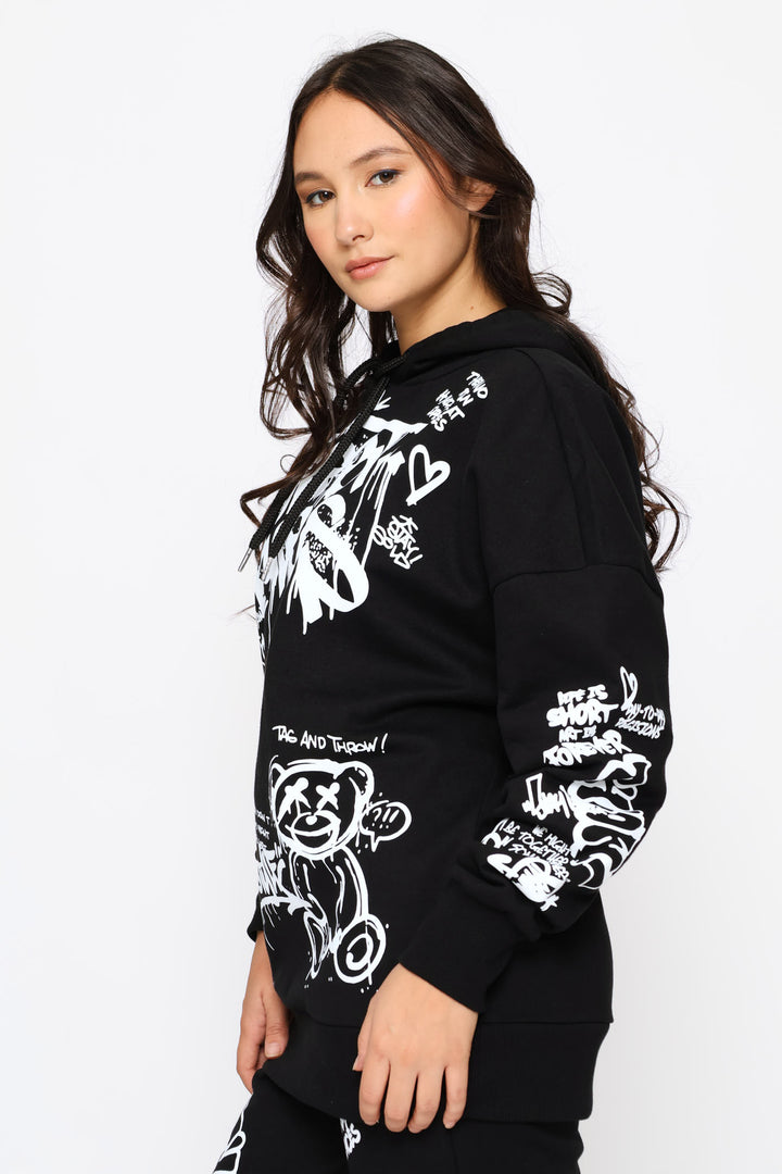 Street Rules Oversized Hoody - Black