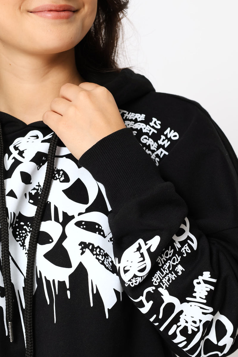 Street Rules Oversized Hoody - Black