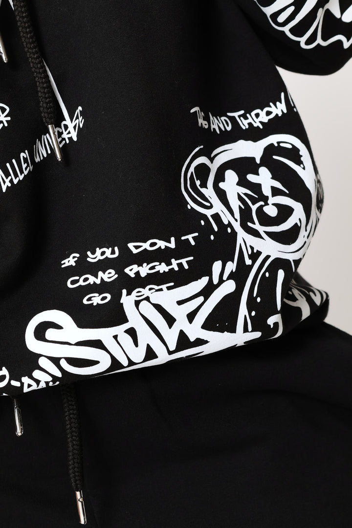 Street Rules Oversized Hoody - Black