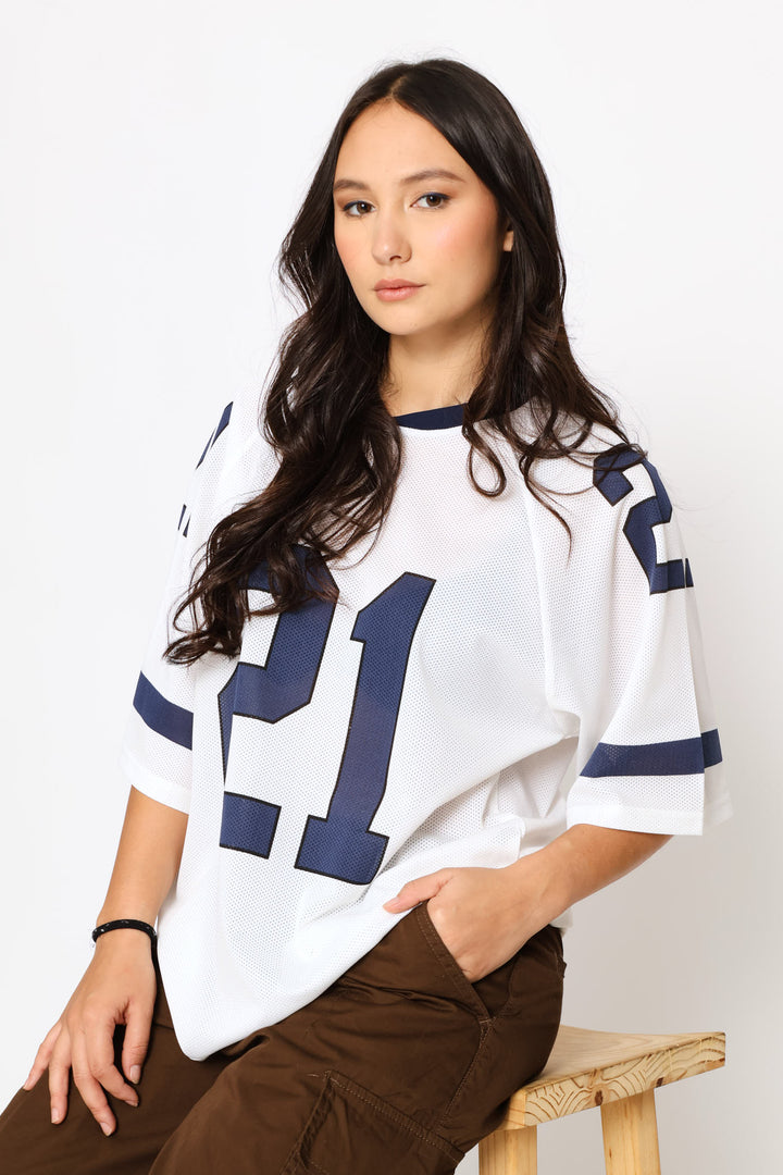 Short Sleeve Teddy Sports Tee - Off White