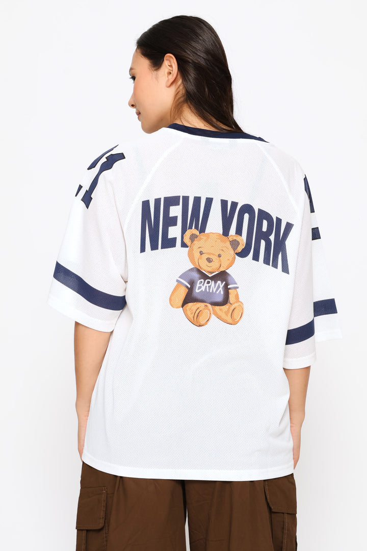 Short Sleeve Teddy Sports Tee - Off White