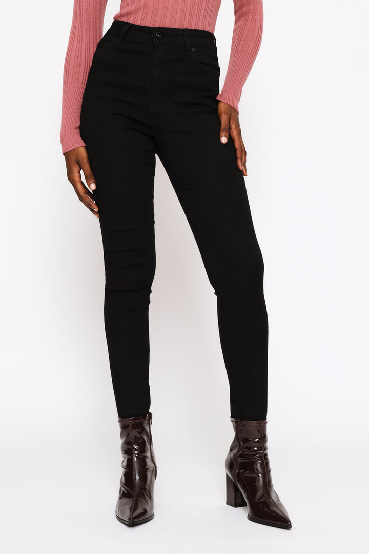 Push Up Hiwaist Skinny Jean - Black