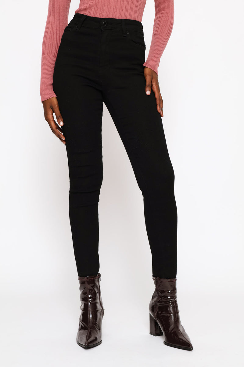 Push Up Hiwaist Skinny Jean - Black