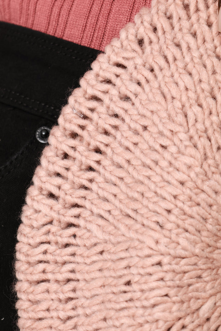 Chunky Knitted Beret - Mauve