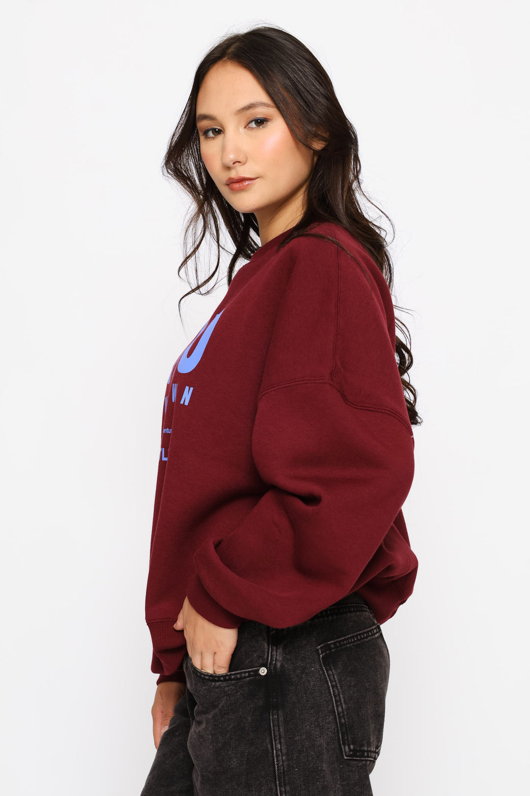 SOHO Downtown Crew Fleece Pullover - Burgundy