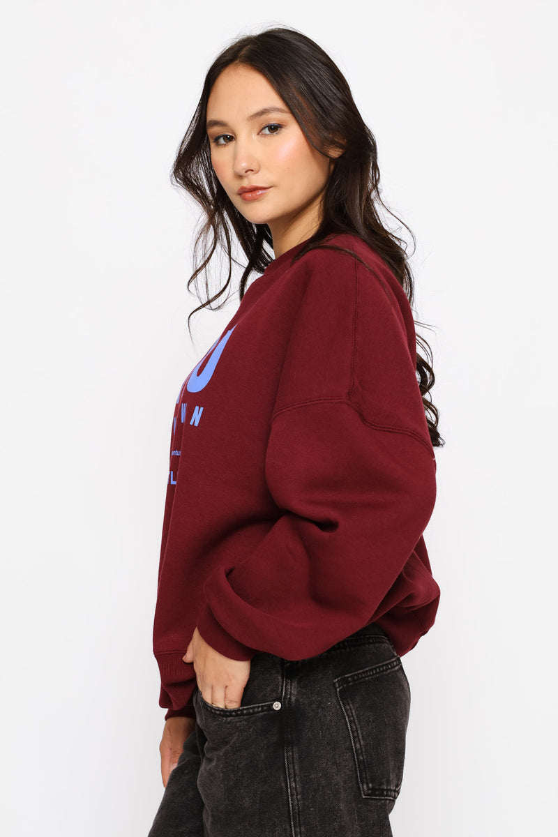 SOHO Downtown Crew Fleece Pullover - Burgundy