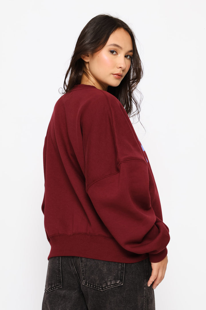 SOHO Downtown Crew Fleece Pullover - Burgundy