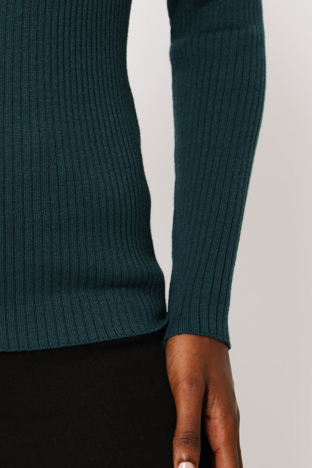 Plain Rib Pullover - Teal