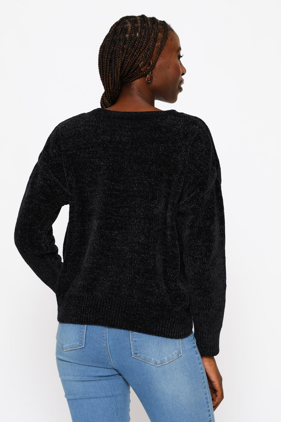 Chenille Pullover - Black