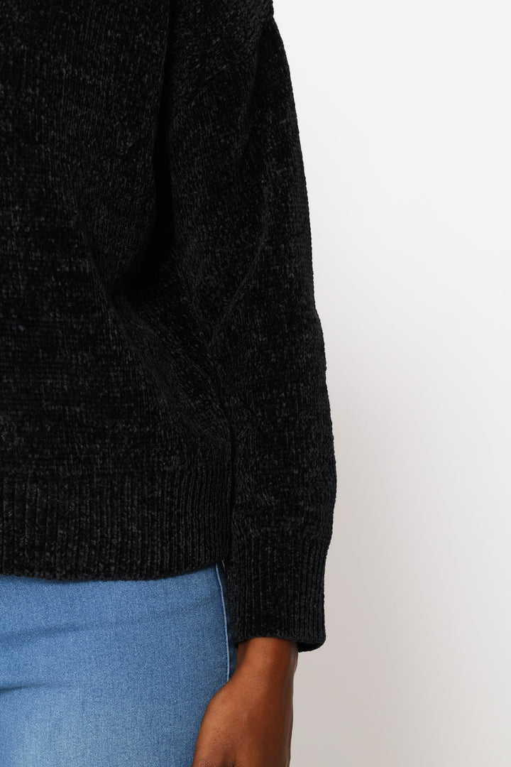 Chenille Pullover - Black