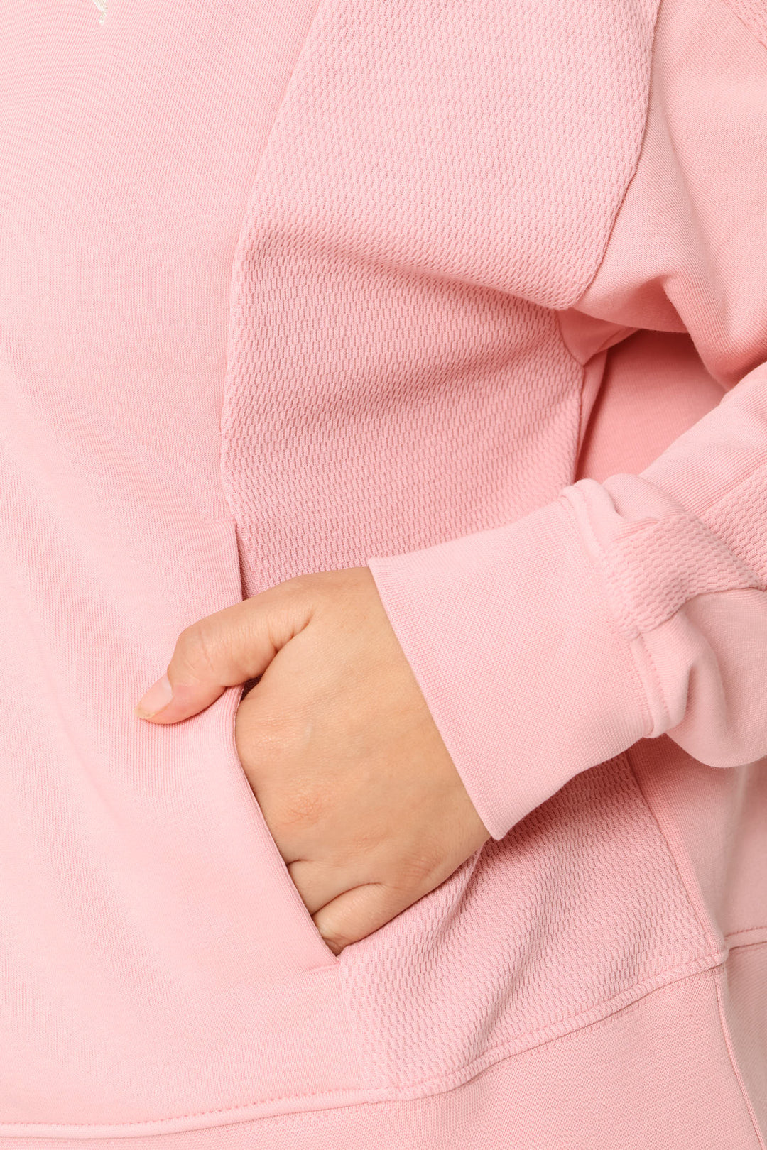 Relaxed Half-Zip Crew Top - Pink