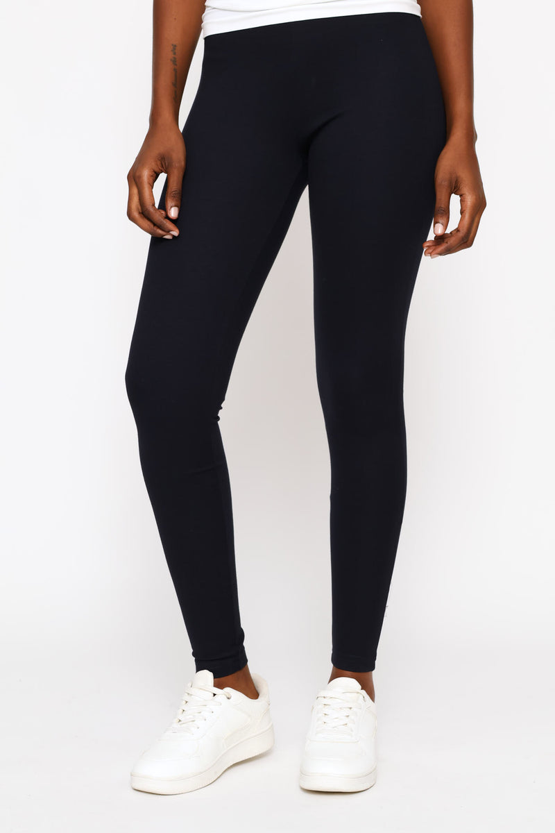 Wide Wasitband Ponte Legging - Navy
