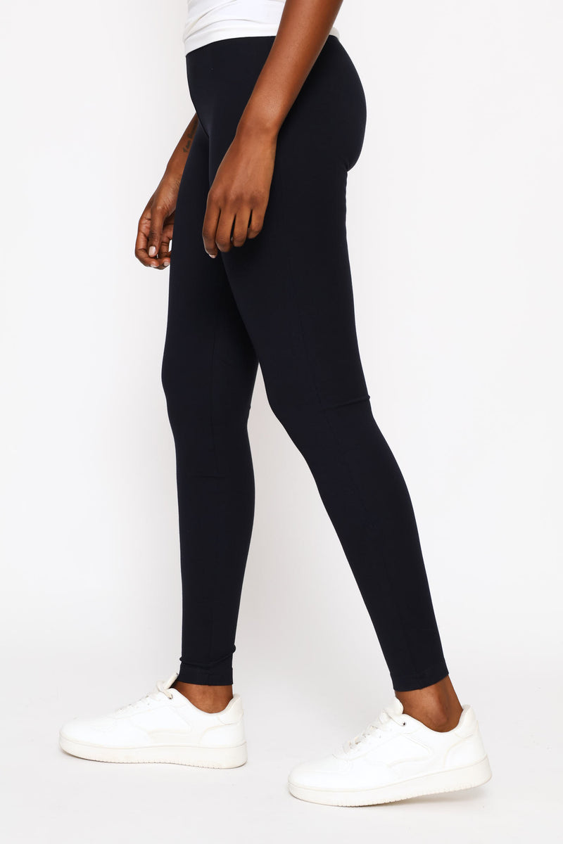 Wide Wasitband Ponte Legging - Navy