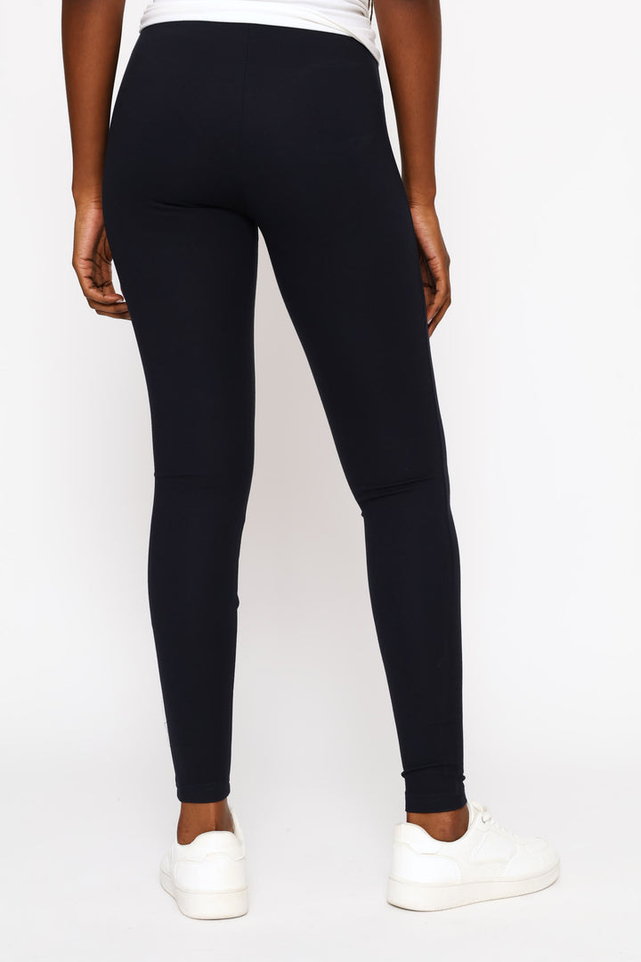 Wide Wasitband Ponte Legging - Navy