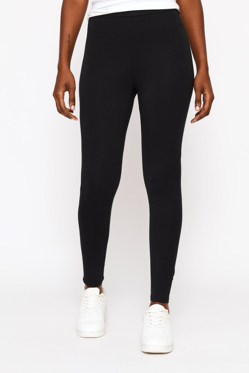 Wide Waistband Modal Legging - Black