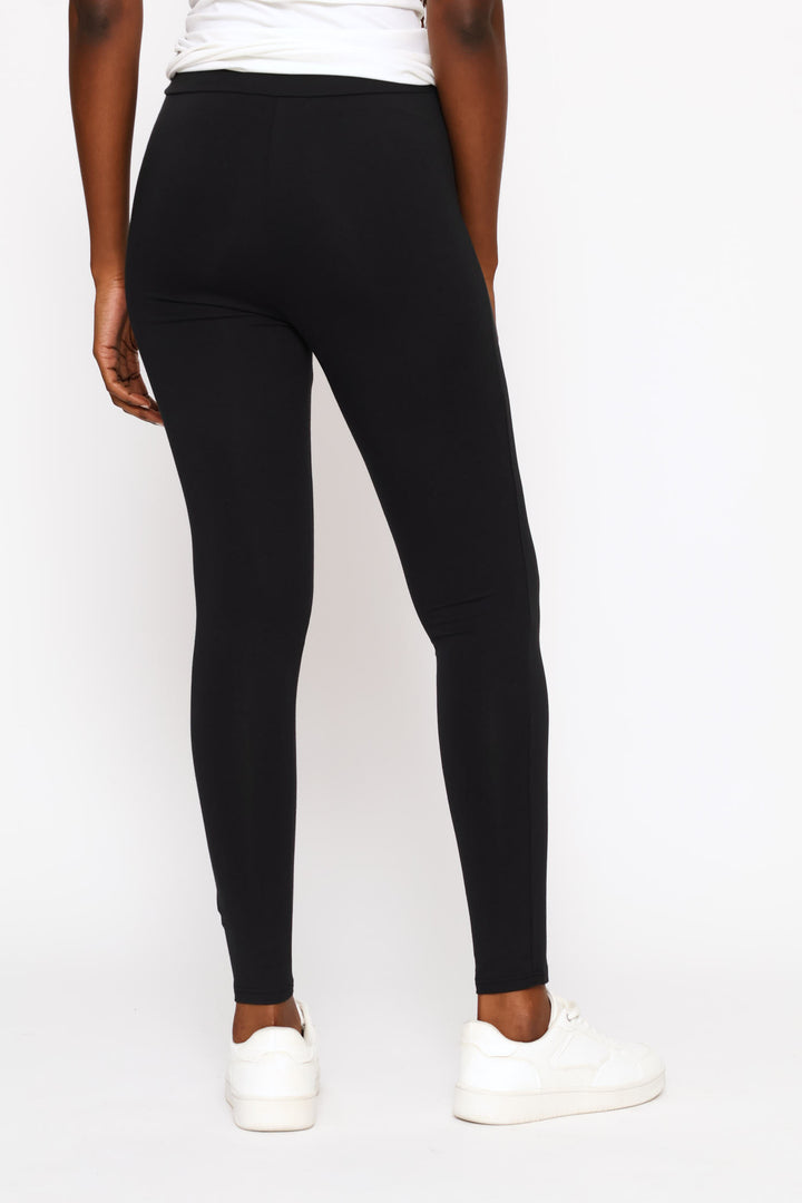 Wide Waistband Modal Legging - Black