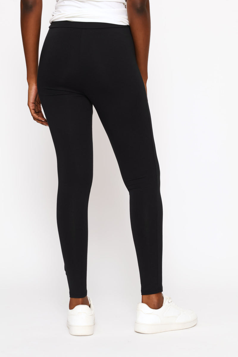 Wide Waistband Modal Legging - Black