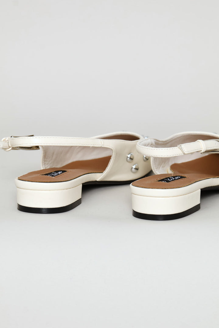 Studded Slingback - Off White