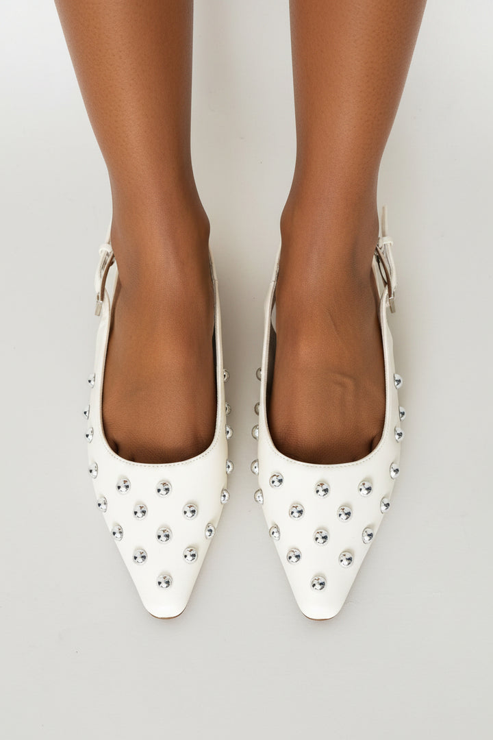 Studded Slingback - Off White