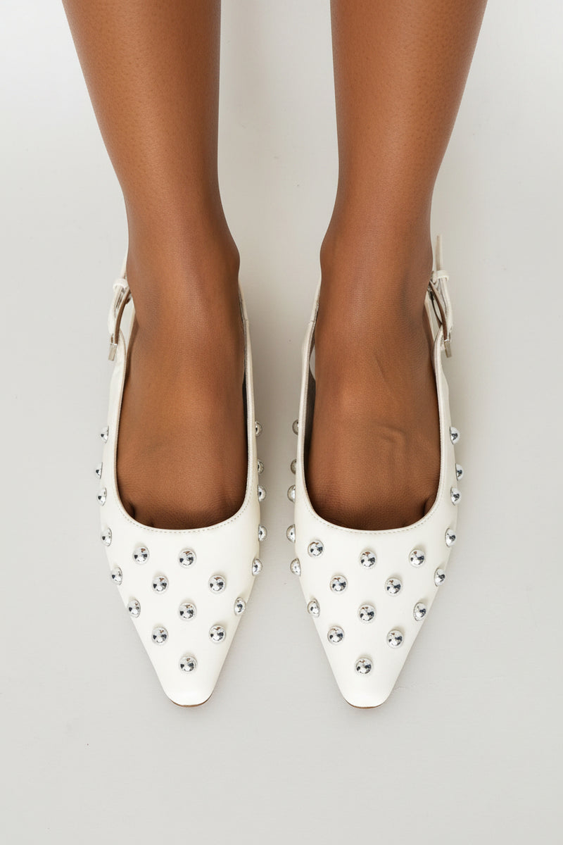 Studded Slingback - Off White