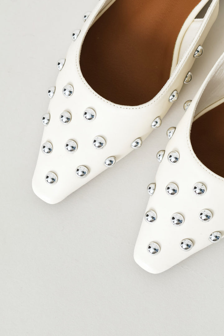 Studded Slingback - Off White