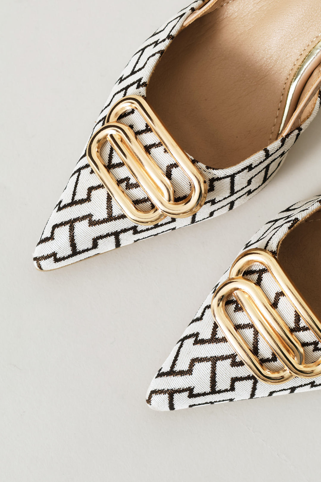 Monogram Print Slingback Kitten Heel - Multi