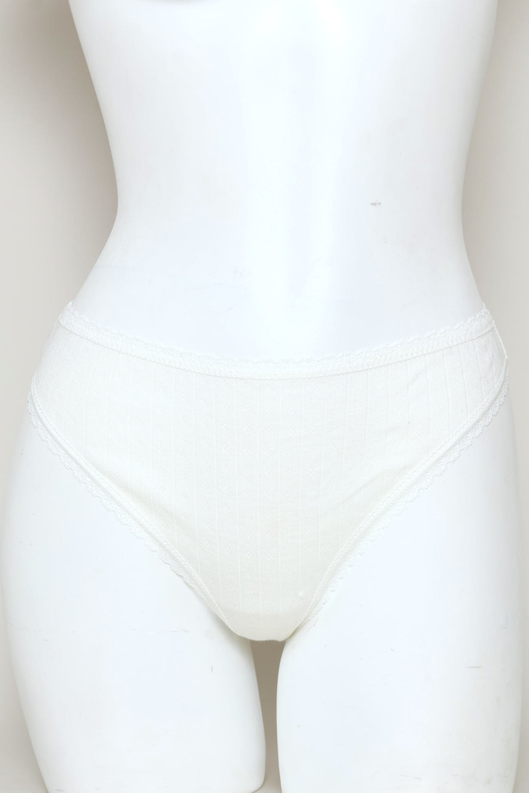 3 Pack Pointelle Thong Panties - Denim/Blue/White