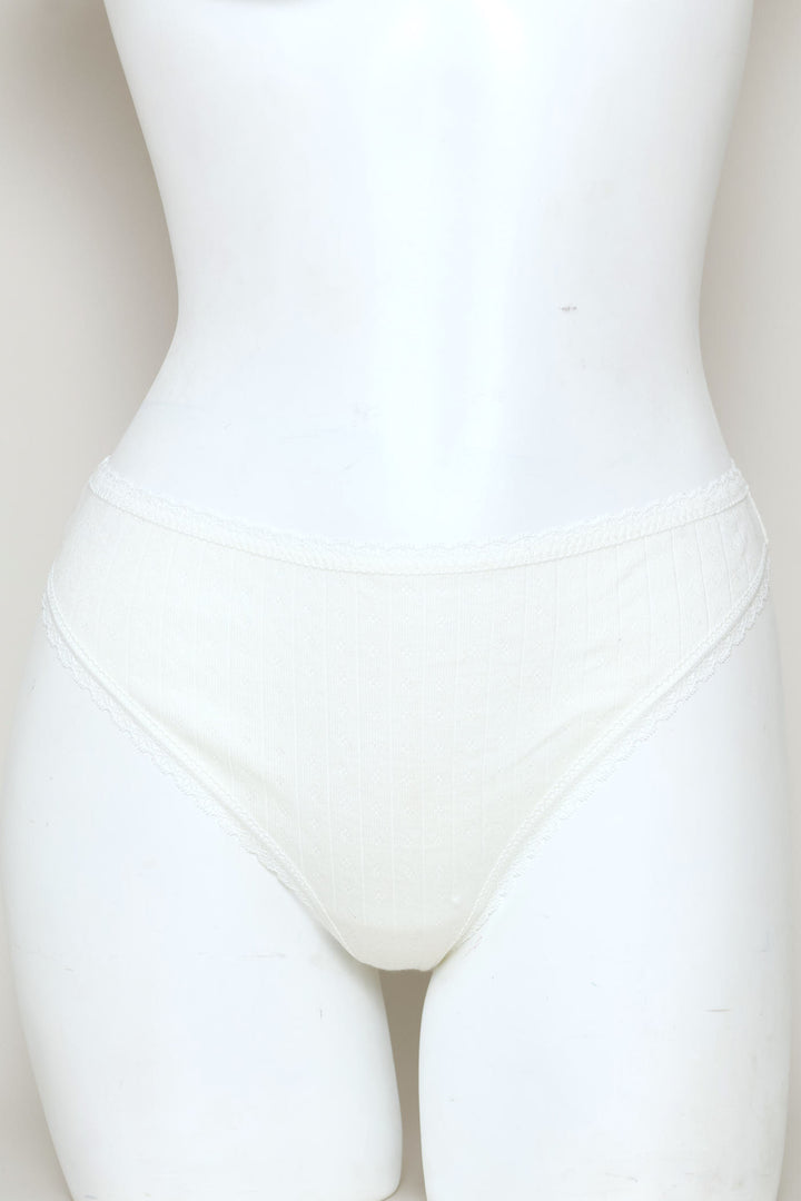3 Pack Pointelle Thong Panties - Denim/Blue/White