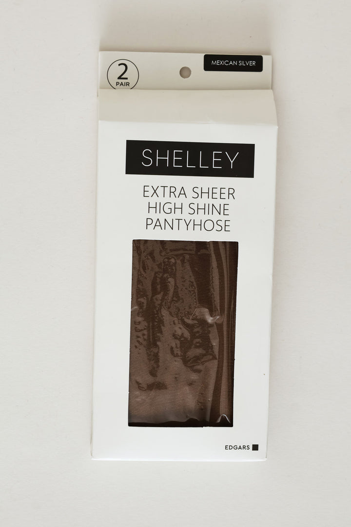 2 Pack Extra Sheer High Shine Tights - Mexican Silver
