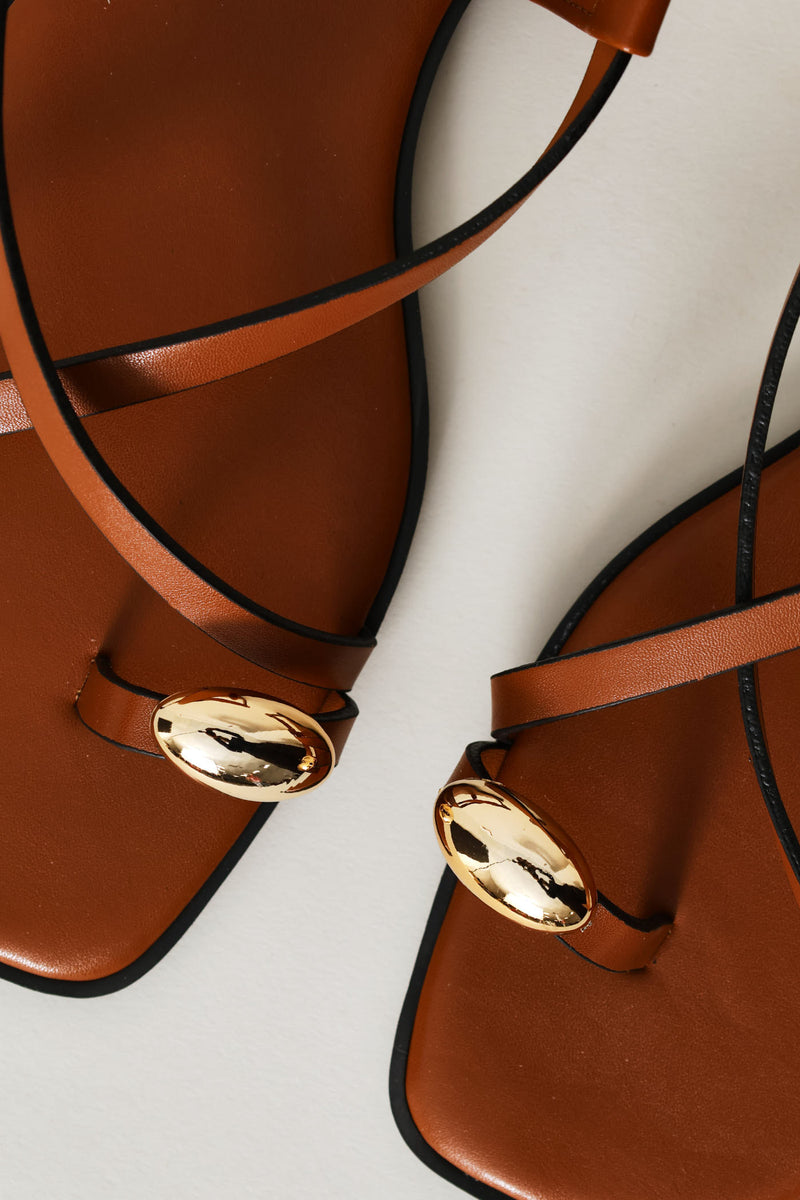 Crosstrap Detail Toe Post Sandal - Tan