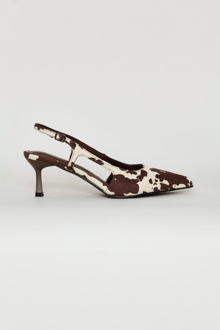 Cow Print Kitten Heel - Multi